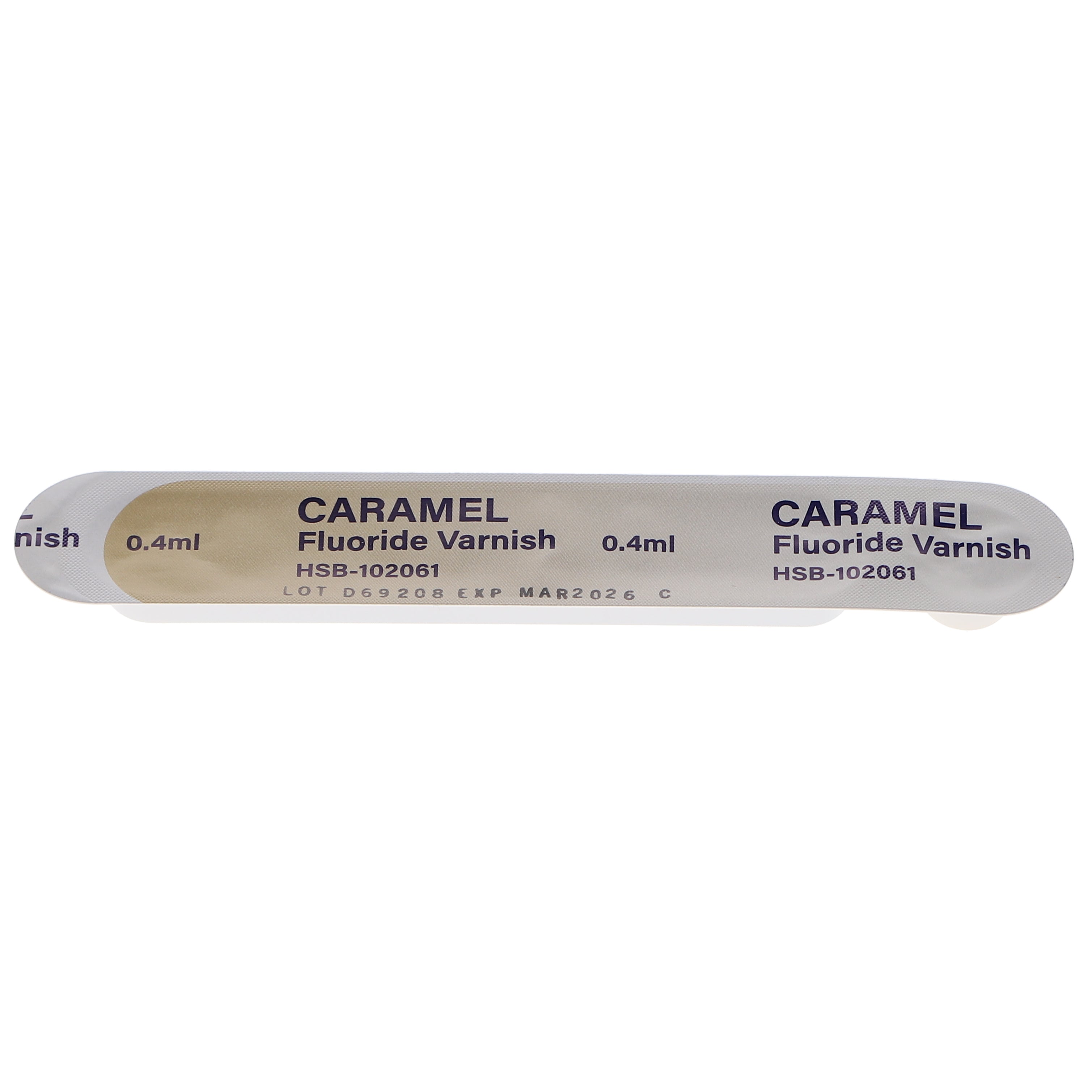 House Brand Dentistry 102061 HSB Fluoride Dental Varnish Caramel 50/Bx 0.40 mL