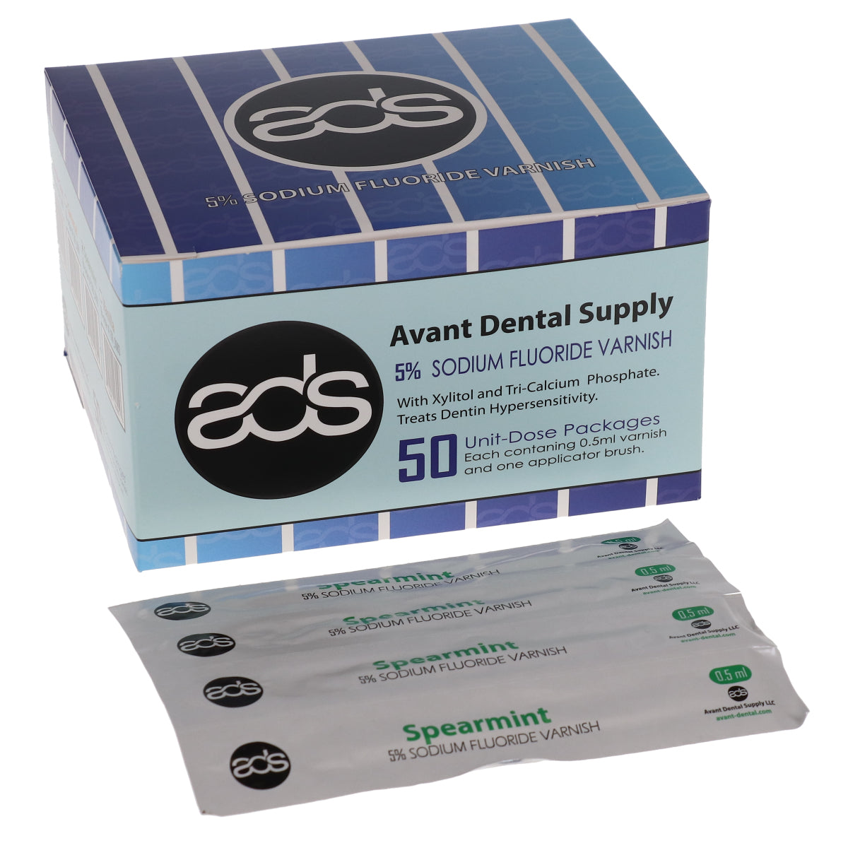 House Brand Dentistry 102063 Dental Fluoride Varnish Spearmint 50/Pk 0.40 mL
