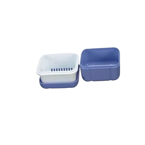Plasdent DCH2000-2D Carebath Denture Care Rinsking Basket Bath Acre Sky, 12/Pk
