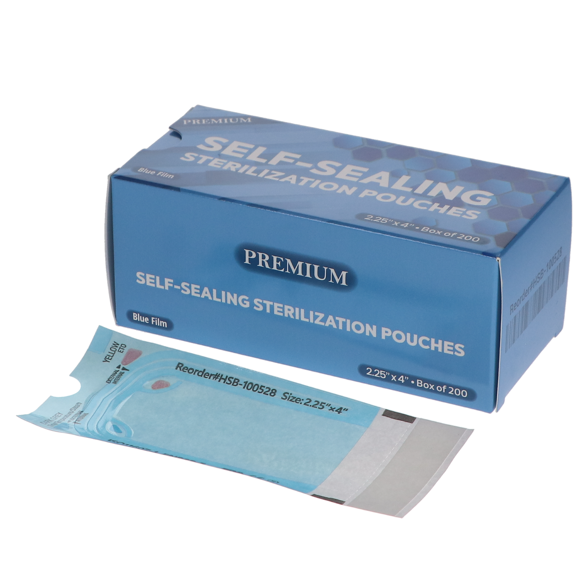 House Brand Dentistry 100528 Self-Sealing Sterilization Pouches 2.25 House Brand Dentistry 100528 Self-Sealing Sterilization Pouches 2.25