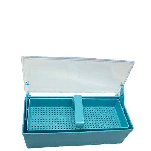 Plasdent 208GST-2 Germicide Tray With Clear Lid Blue 10 3/8