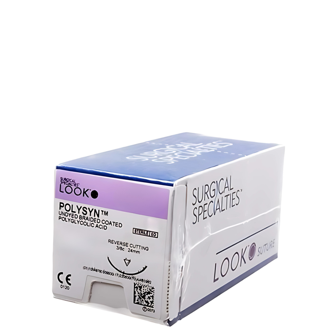Look 317B PolySyn Violet Braided Absorbable Sutures T Tapered 2/0 1/2 Circle 27