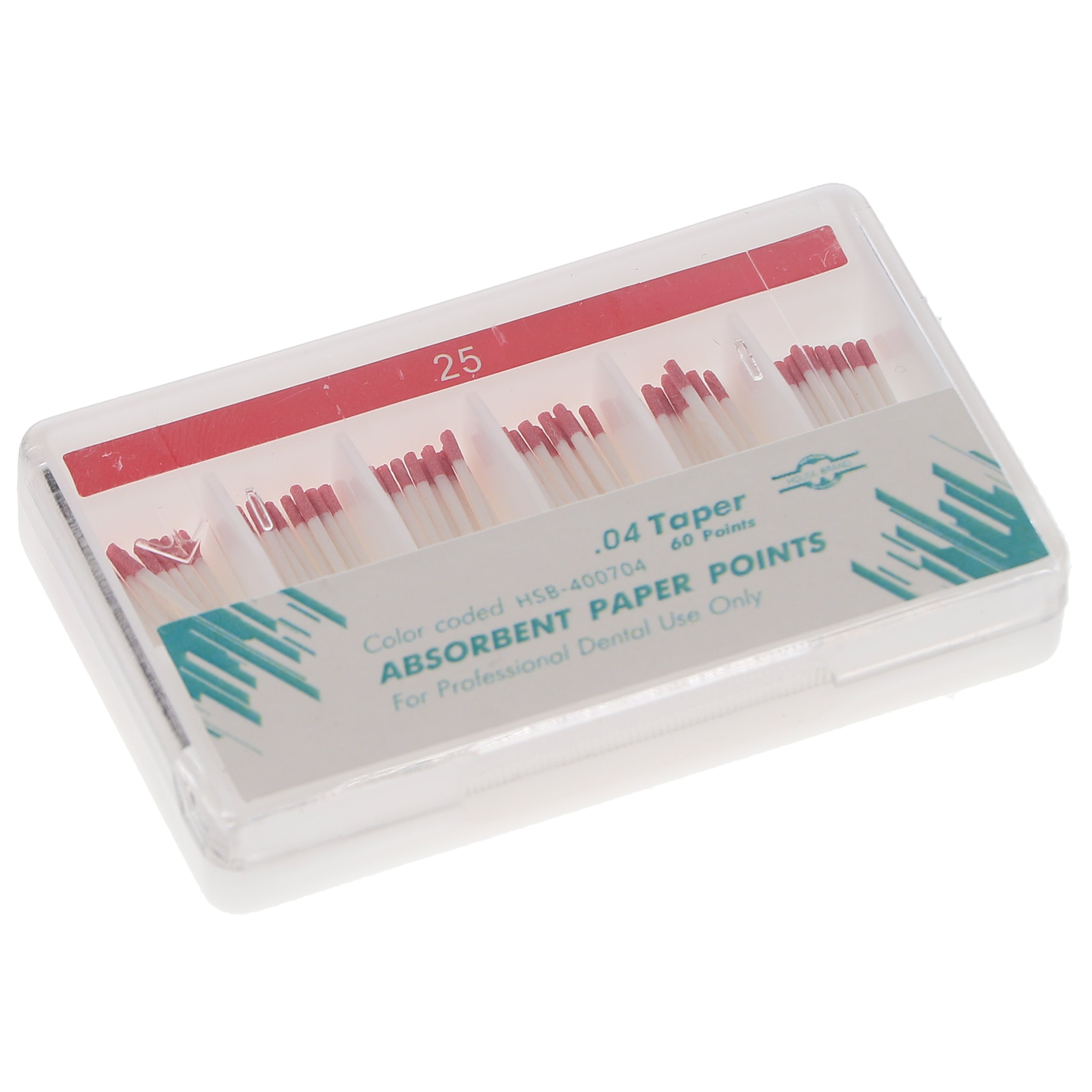 House Brand Dentistry 400704 HSB Absorbent Paper Points .04 Taper #25 60/Pk