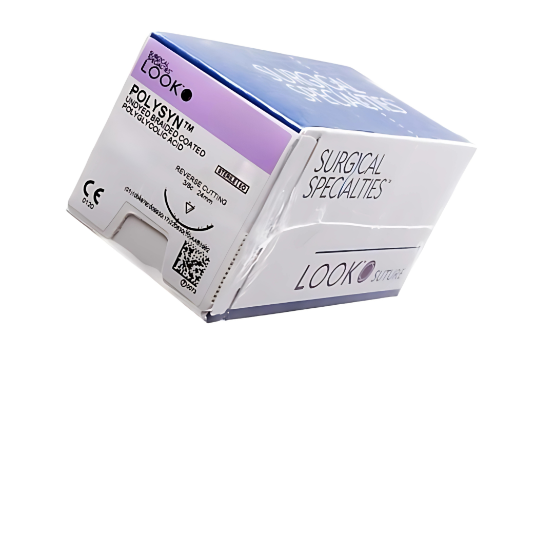 Look 317B PolySyn Violet Braided Absorbable Sutures T Tapered 2/0 1/2 Circle 27