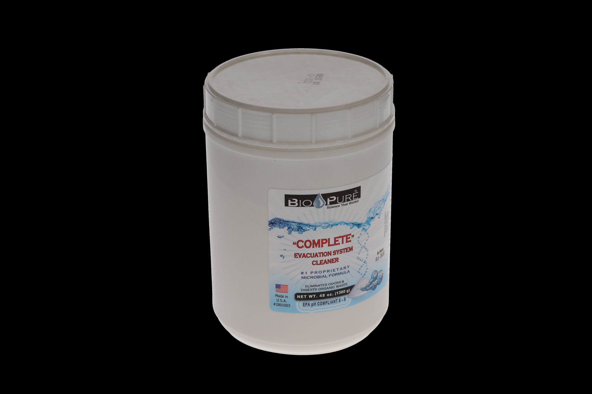 Sable Industries 2801003 Bio-Pure eVac System Maintenance Cleaner Powder 48 Oz