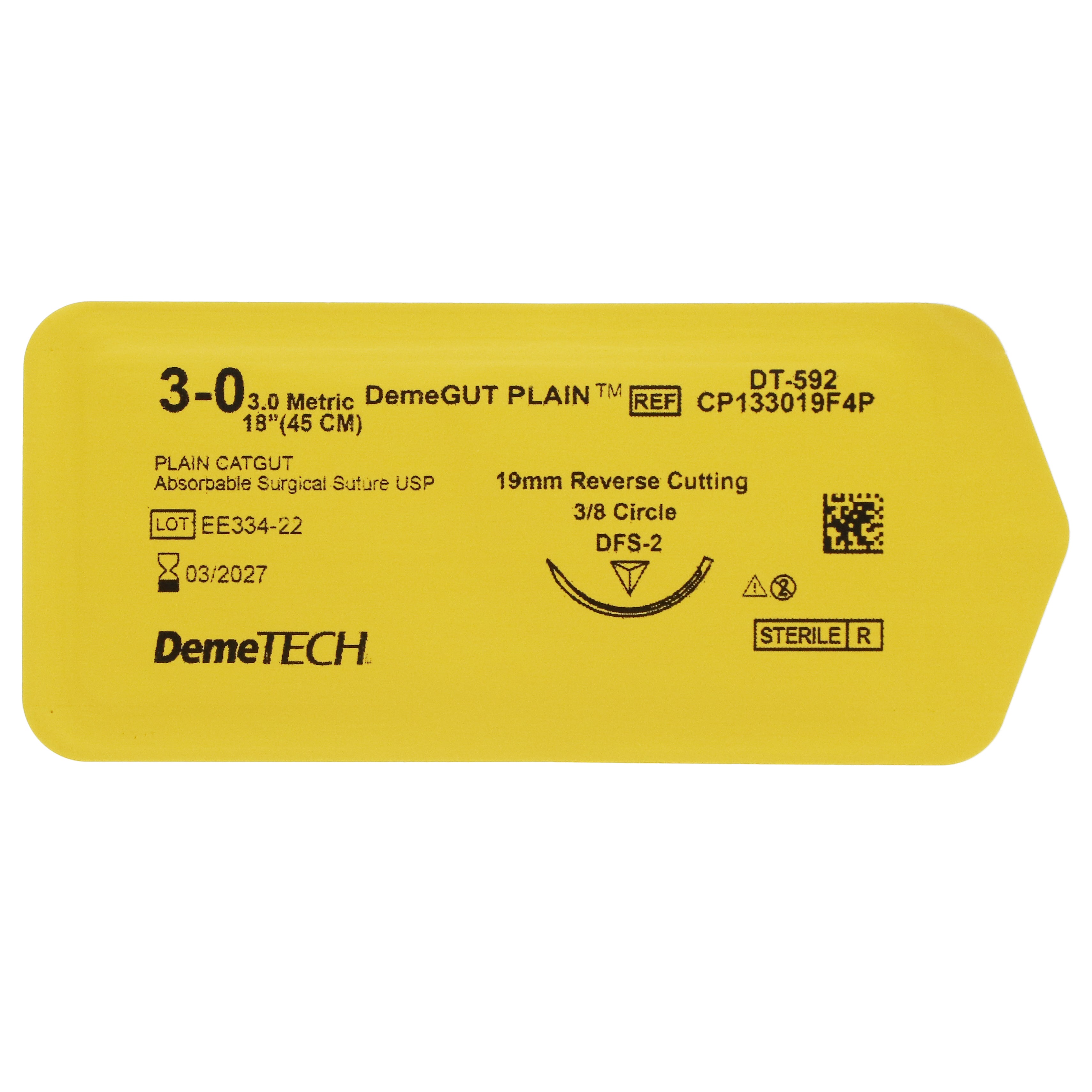 House Brand Dentistry 103150 Plain Gut Absorbable Sutures C-6 3/0 18