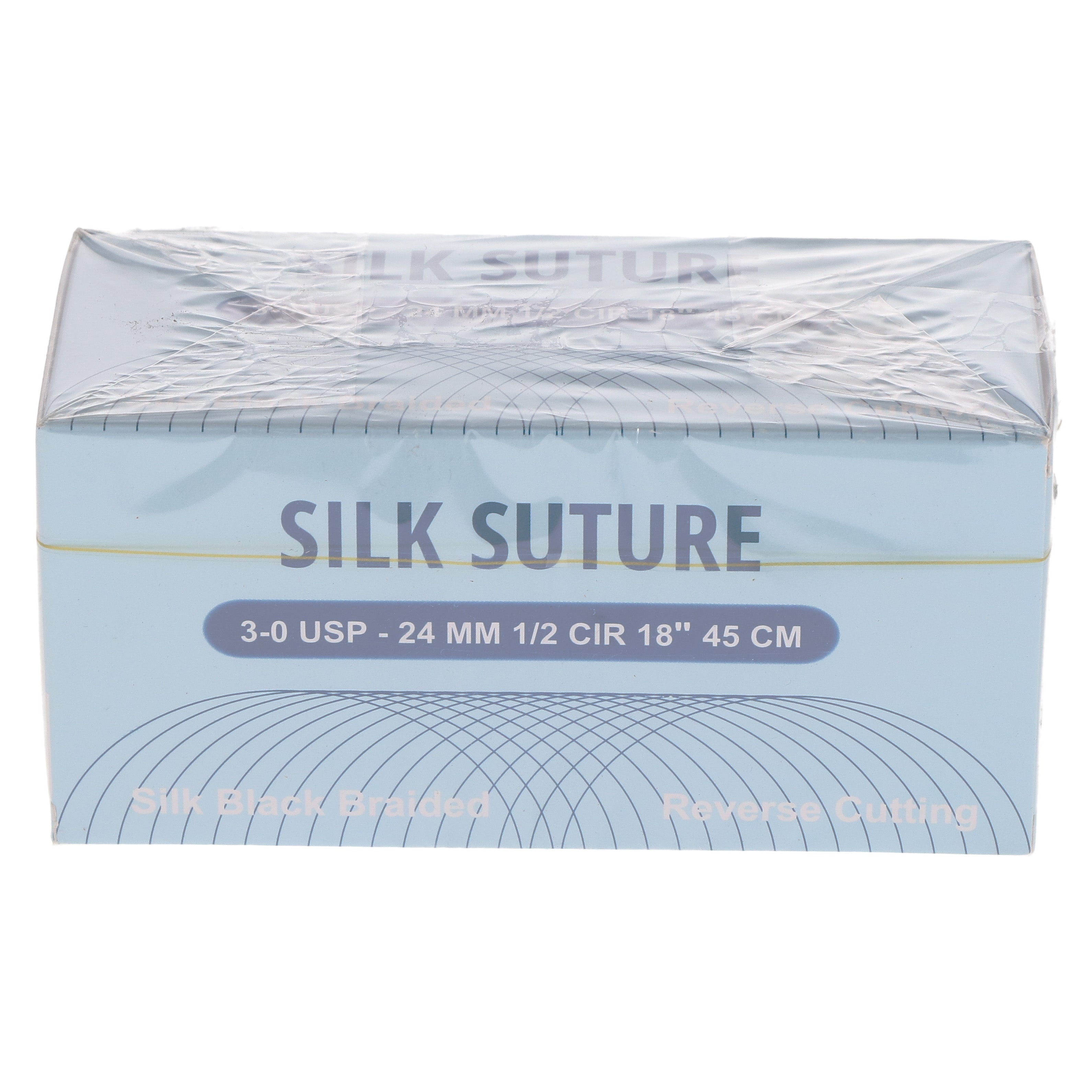 House Brand Dentistry 103141 Silk Black Braided Reverse Cutting Sutures 3-0 22MM 1/2