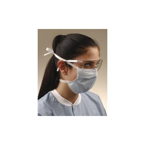 Crosstex GCS Surgical Tie-On Face Masks Fluid Resistant Blue 50/Bx