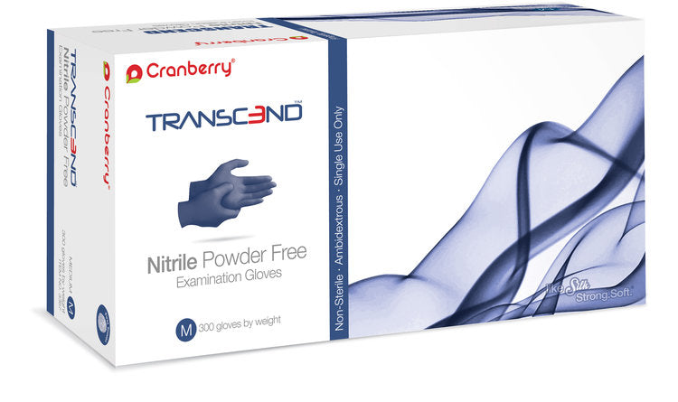 Cranberry 3367 Transcend Nitrilie Examination Gloves Powder Free Medium 300/Bx Cranberry 3367 Transcend Nitrilie Examination Gloves Powder Free Medium 300/Bx