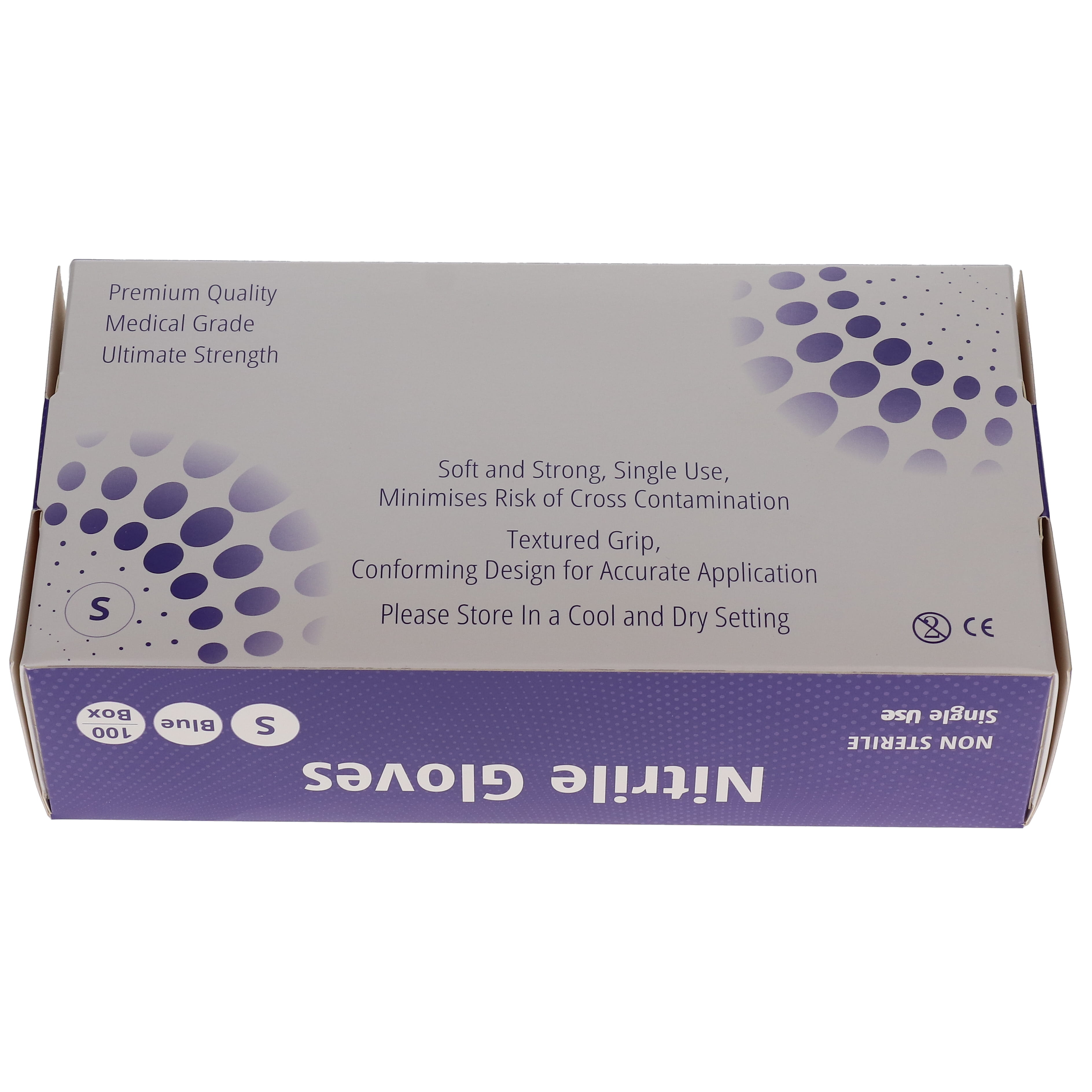 House Brand Dentistry 119131 Nitrile Exam Gloves Powder Free Textured Blue 100/Bx Small