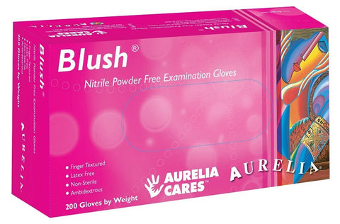 Supermax 78886 Aurelia Blush Powder Free Nitrile Gloves Non Sterile Small Pink 200/Bx