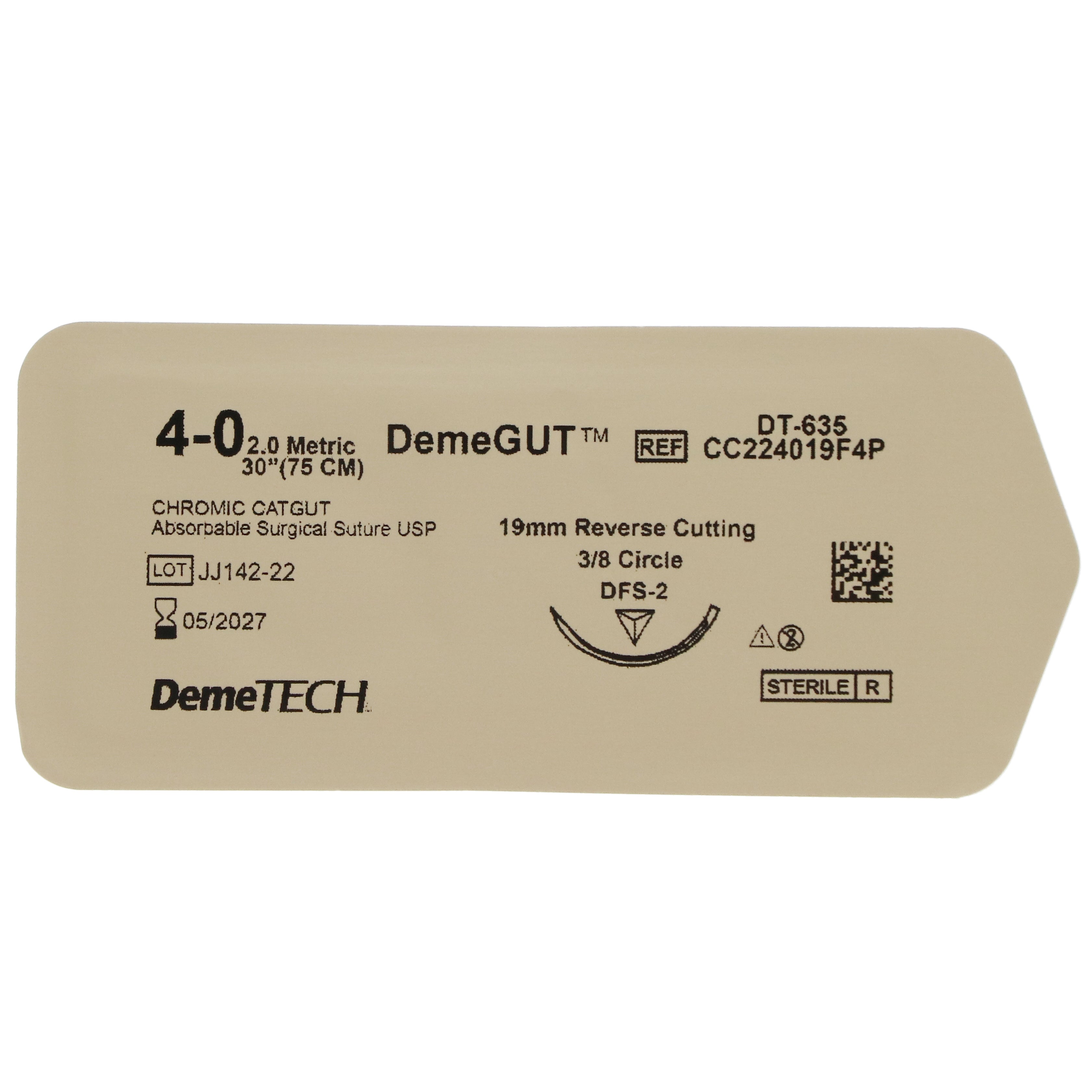 House Brand Dentistry 103147 Chromic Gut Absorbable Sutures C-6 4/0 27