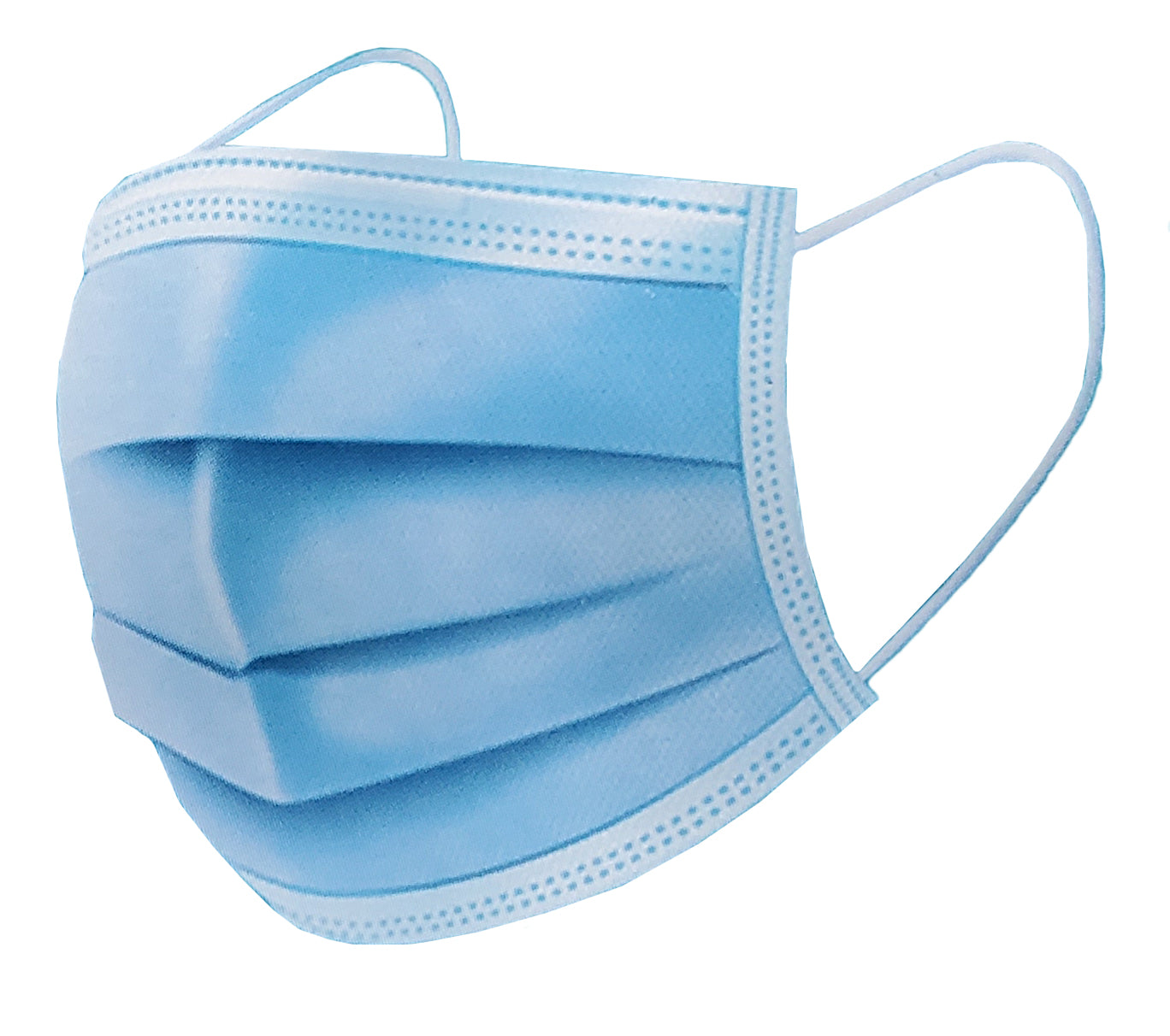House Brand 906112 Non Woven 3 Ply Disposable Face Masks Blue 17.5 x 9.5 cm BFE 95% 50/Pk