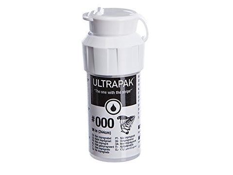 Ultradent 137 Ultrapak Retraction Cord Plain Knitted #000 Ultra Thin 96"