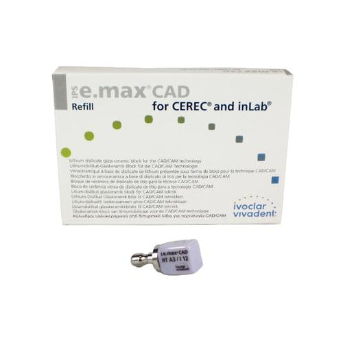 Vivadent 626393 Ivoclar IPS e.max CAD CEREC Blocks InLab HT A3 I12 5/Pk