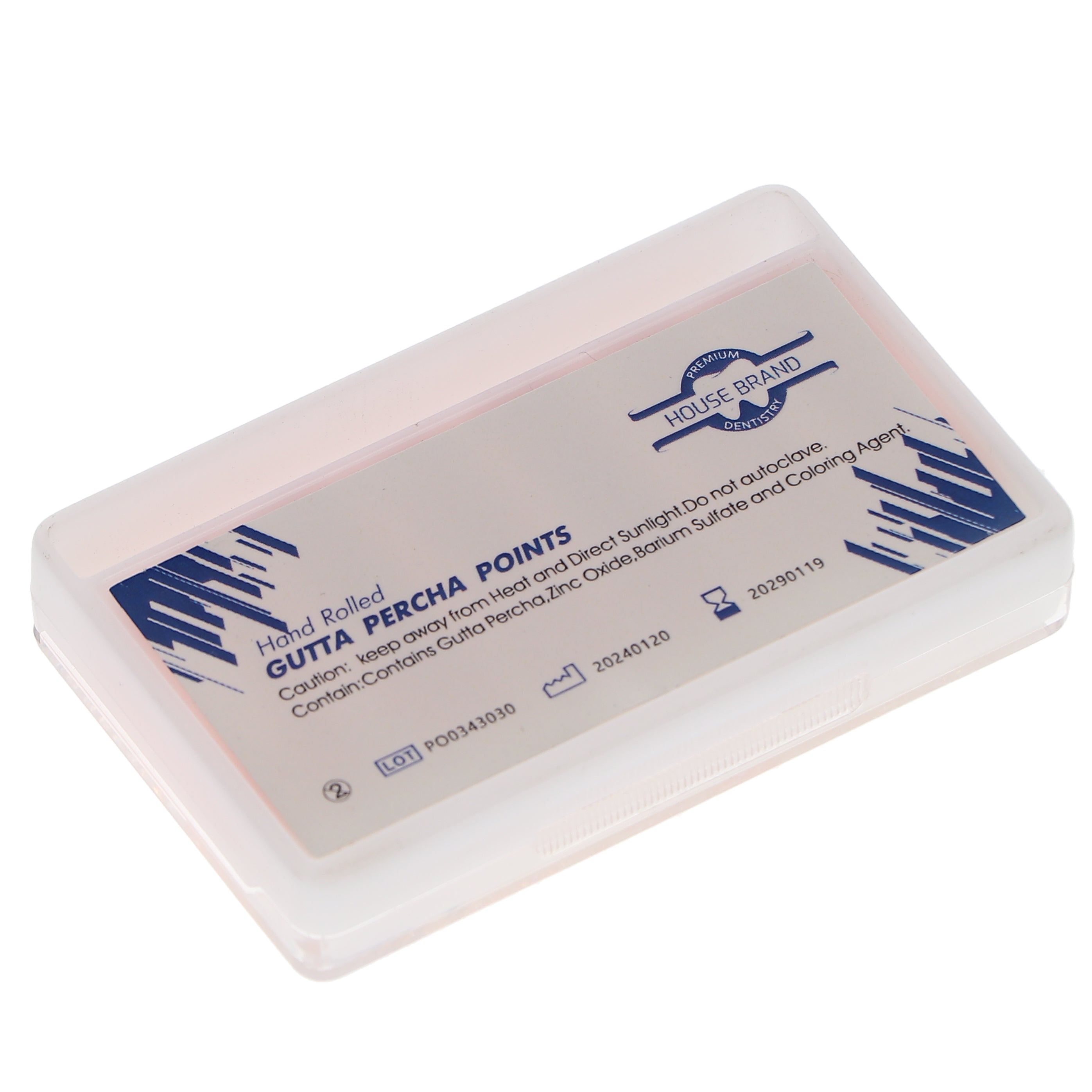 House Brand Dentistry 400803 HSB Gutta Percha Points .04 Tapered #25 60/Pk
