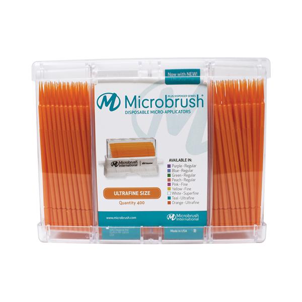 Microbrush PU400OR Microbrush Plus Dispenser UltraFine Orange 400/Pk