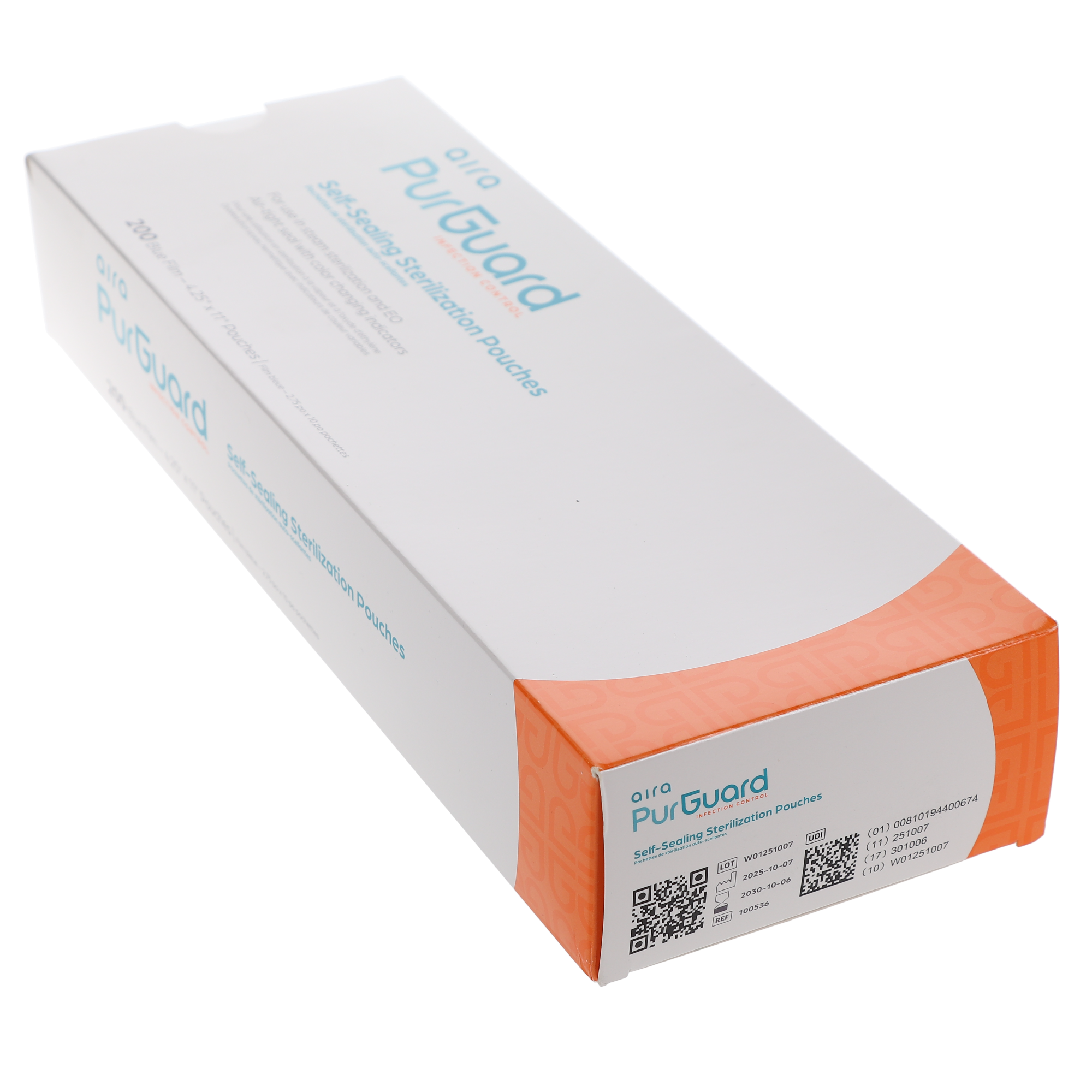 Aira 100536 PurGuard Self-Sealing Sterilization Pouches 4.25
