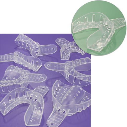 Plasdent ITC-XLL Crystal Impression Trays #X2 X-Large Lower Clear 12/Pk