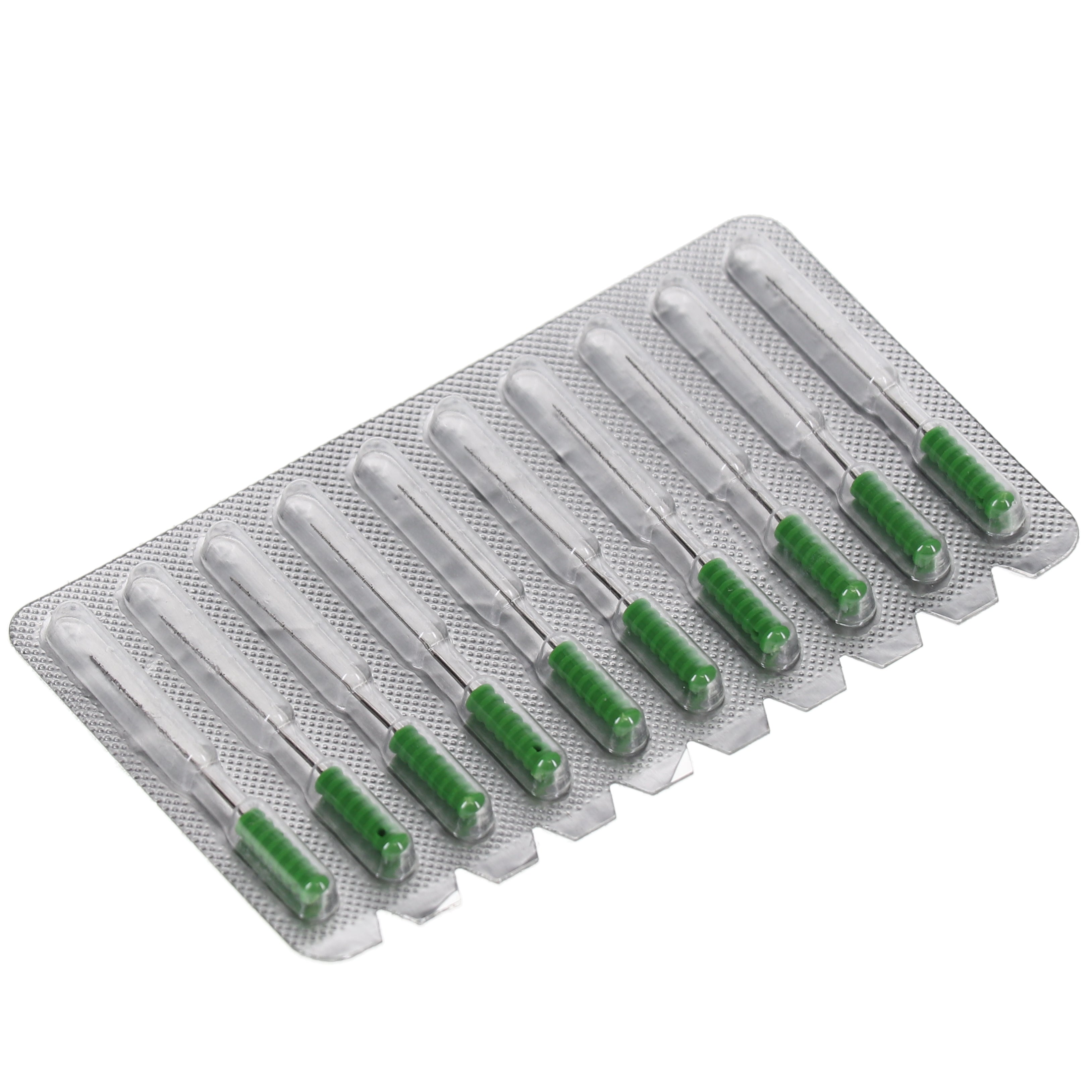 House Brand Dentistry 400605 HSB Barbed Broaches #5 Sterile Medium Green 25mm 10/Pk