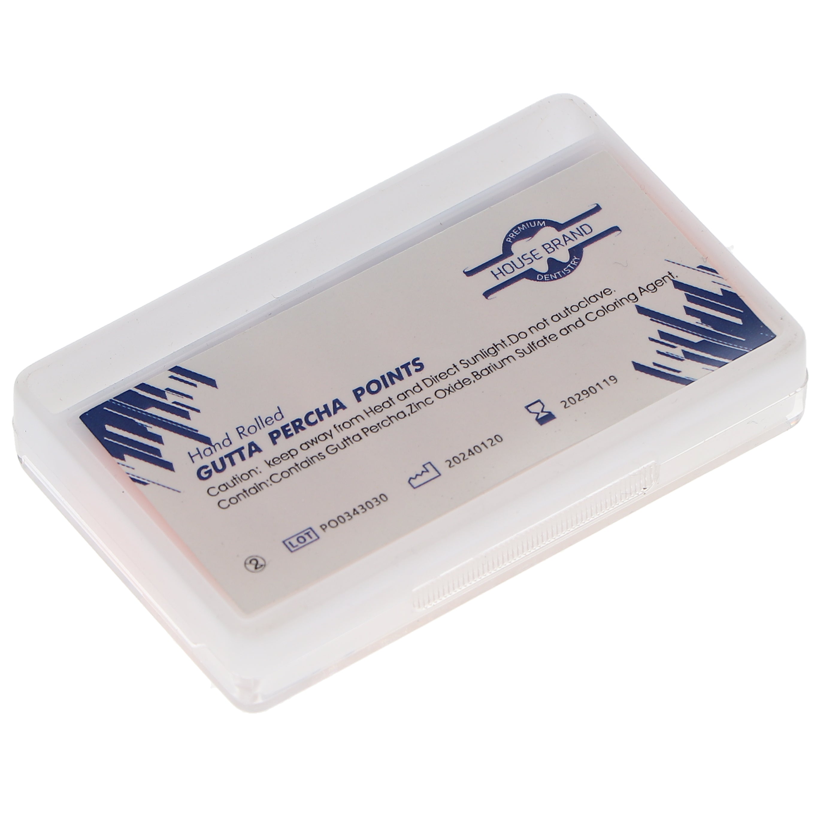 House Brand Dentistry 400819 HSB Gutta Percha Points .06 Tapered #30 60/Pk