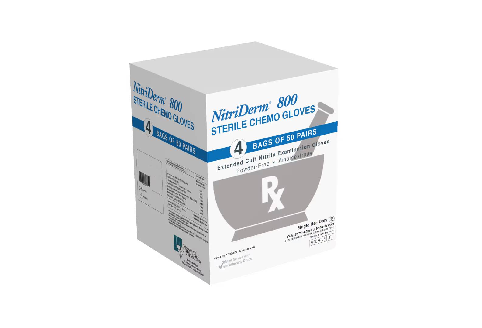 Innovative Healthcare 118200 IHC Nitridem 800 Chemo Gloves Medium 50/Pk