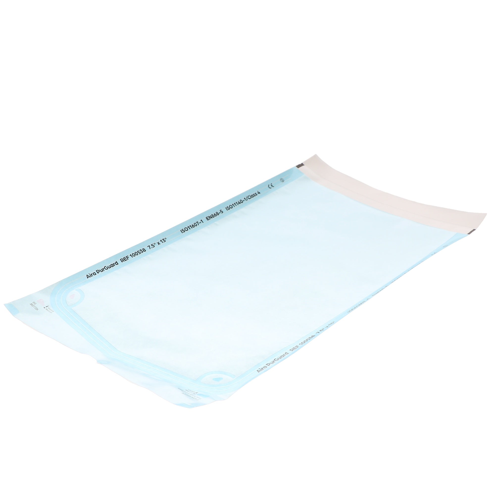 Aira 100538 PurGuard Sterilization Pouches Blue Film 7.5 X 13 200/Pk