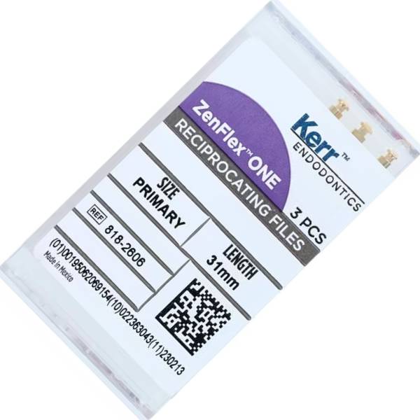 Kerr Dental 8182606 ZenFlex ONE Reciprocating NiTi Files 31mm Primary 3/Pk