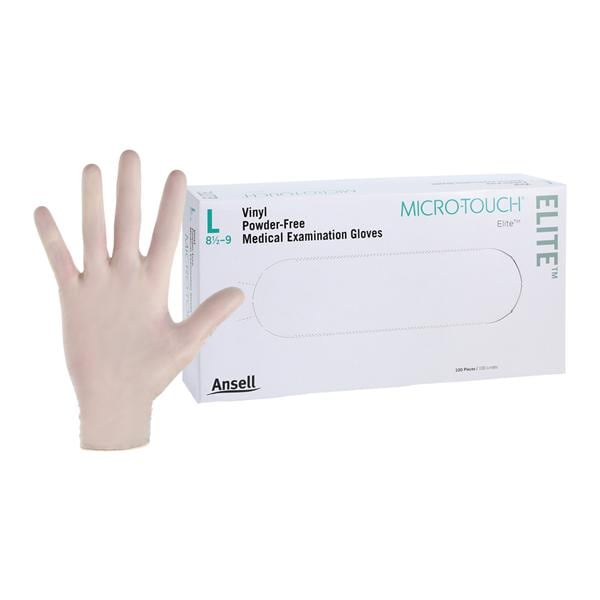 Ansell Perry 3093 Micro-Touch Elite Vinyl Gloves Large Powder Free 100/Pk