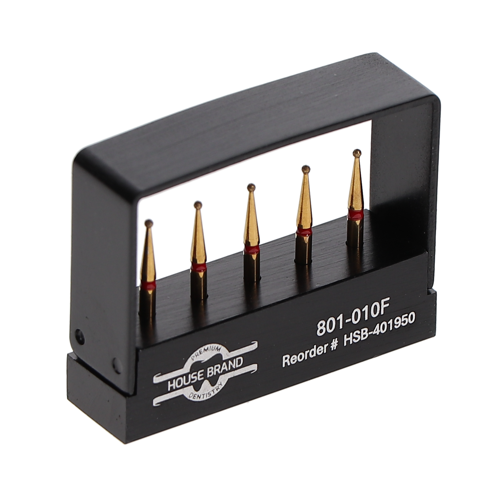 House Brand Dentistry 401950 HSB FG 801-010F Precision Zirconia Round Fine Grit Diamond Burs 5/Pk