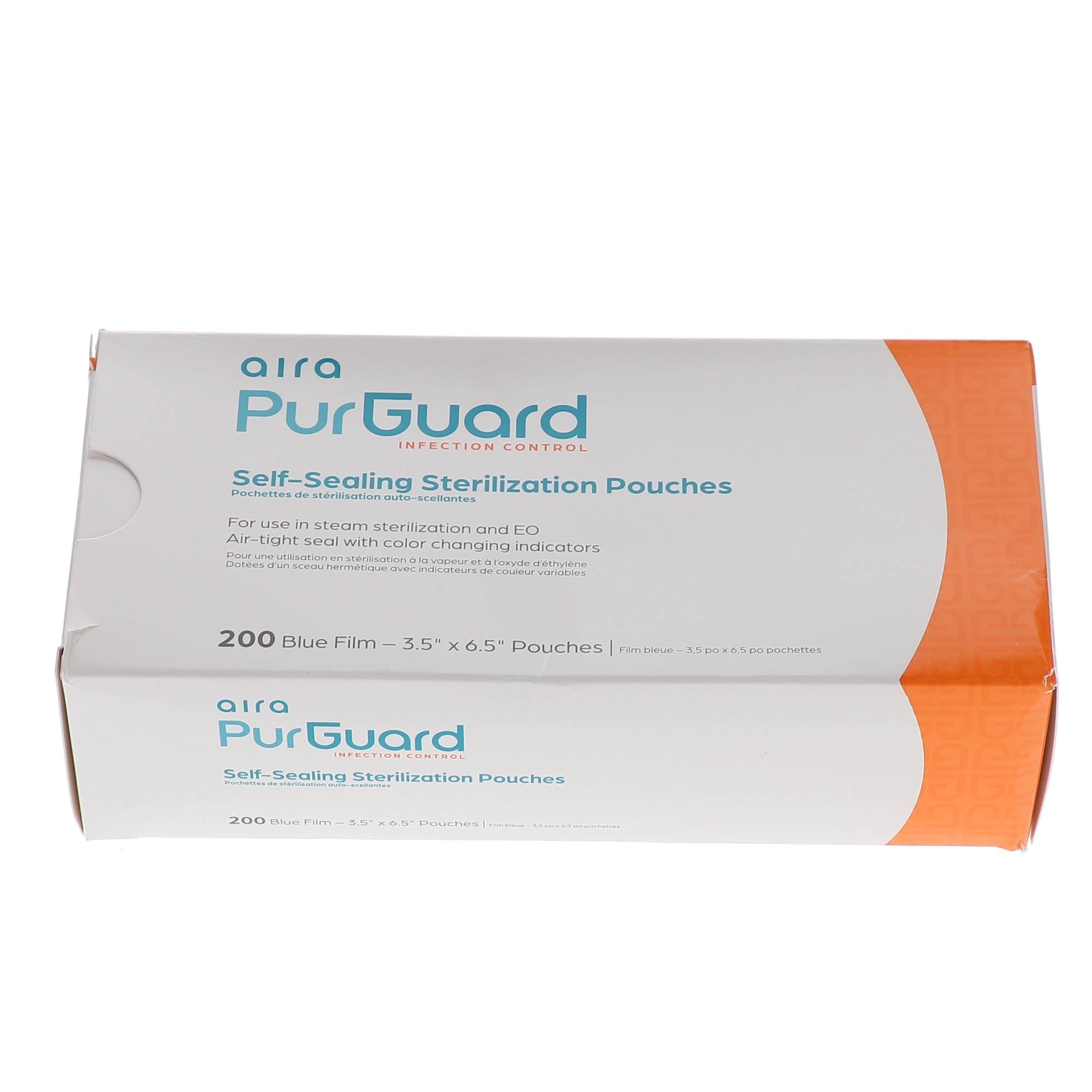 Aira 100525 PurGuard Paper/Blue Film Self-Sealing Sterilization Pouches 3.50