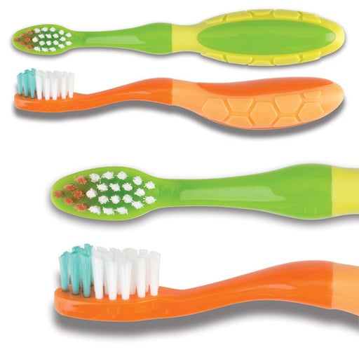 Practicon 7045292 Smilegoods Y241 Turtle Toothbrushes Specially Designed For First Time Brushers 72/Bx