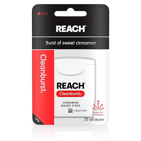 Reach Johnson & Johnson 211896000 Dental Floss Clean Burst Cinnamon 55 Yards