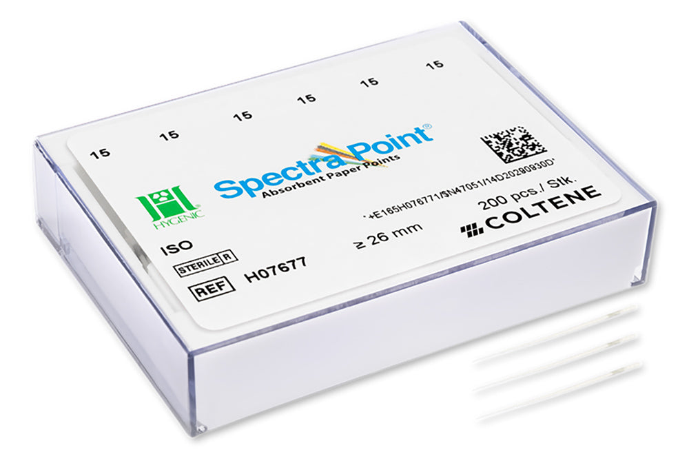 Coltene Whaledent H07677 SpectraPoint Absorbent Paper Points #15 White 200/Bx