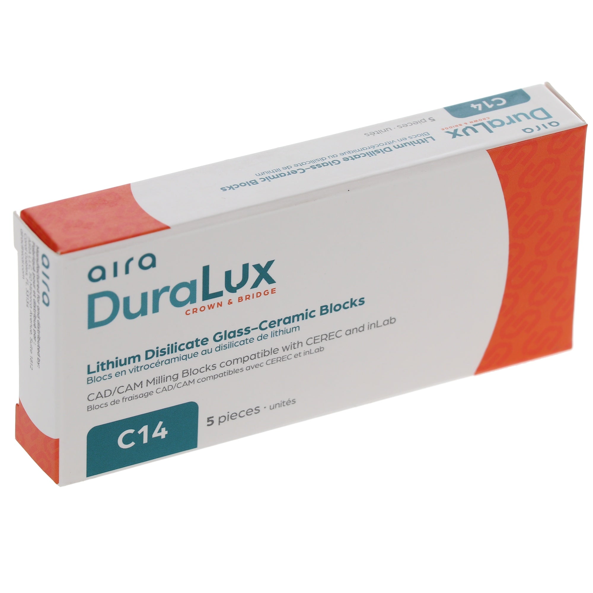 Aira 600156 DuraLux IPS e.max Type Blocks CAD LT C14 A3.5 5/Pk