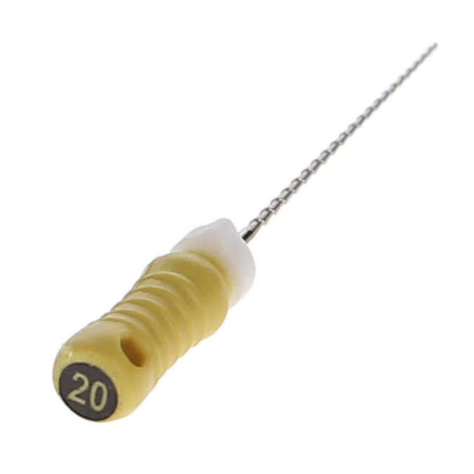 House Brand Dentistry 400453 HSB Hedstrom Endodontic Files Stainless Steel 21mm #20 Yellow 6/Pk