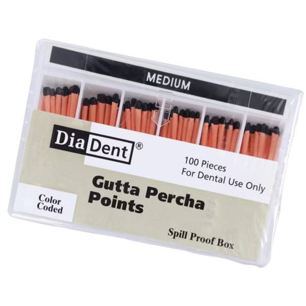 DiaDent 102-606 Dia-Pro Gutta Percha Points Spillproof Medium 100/Pk