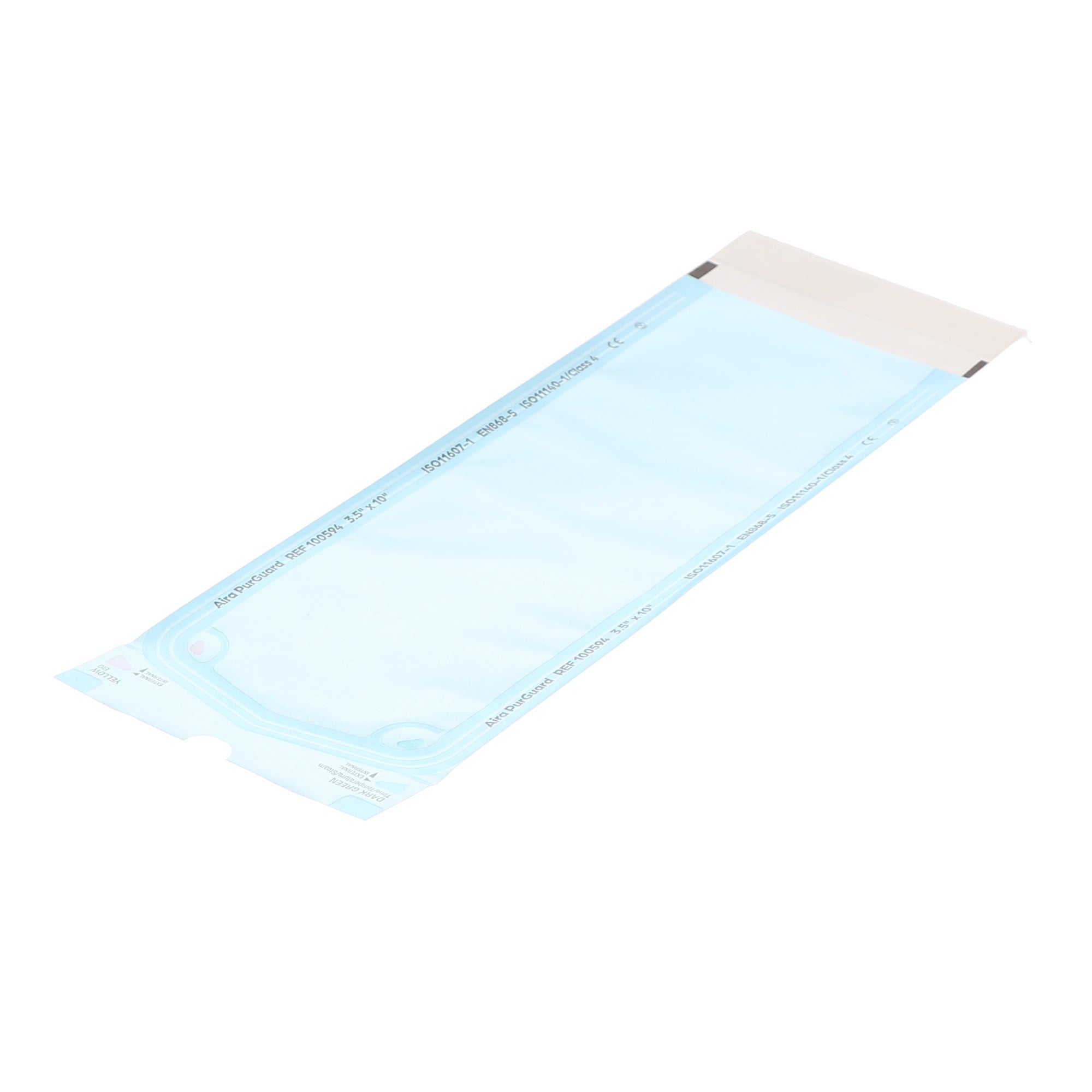 Aira 100594 PurGuard Self-Sealing Sterilization Pouches Paper Film Blue 3.5 X 10 500/Pk