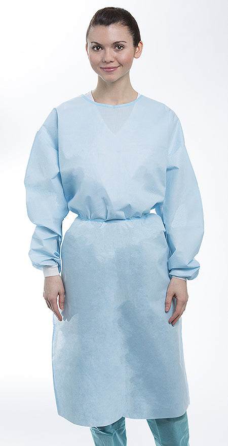 ValuMax 3370K-BXL Dual-Fabric Tie-Back Cover Gowns Blue Extra Large 10/Pk
