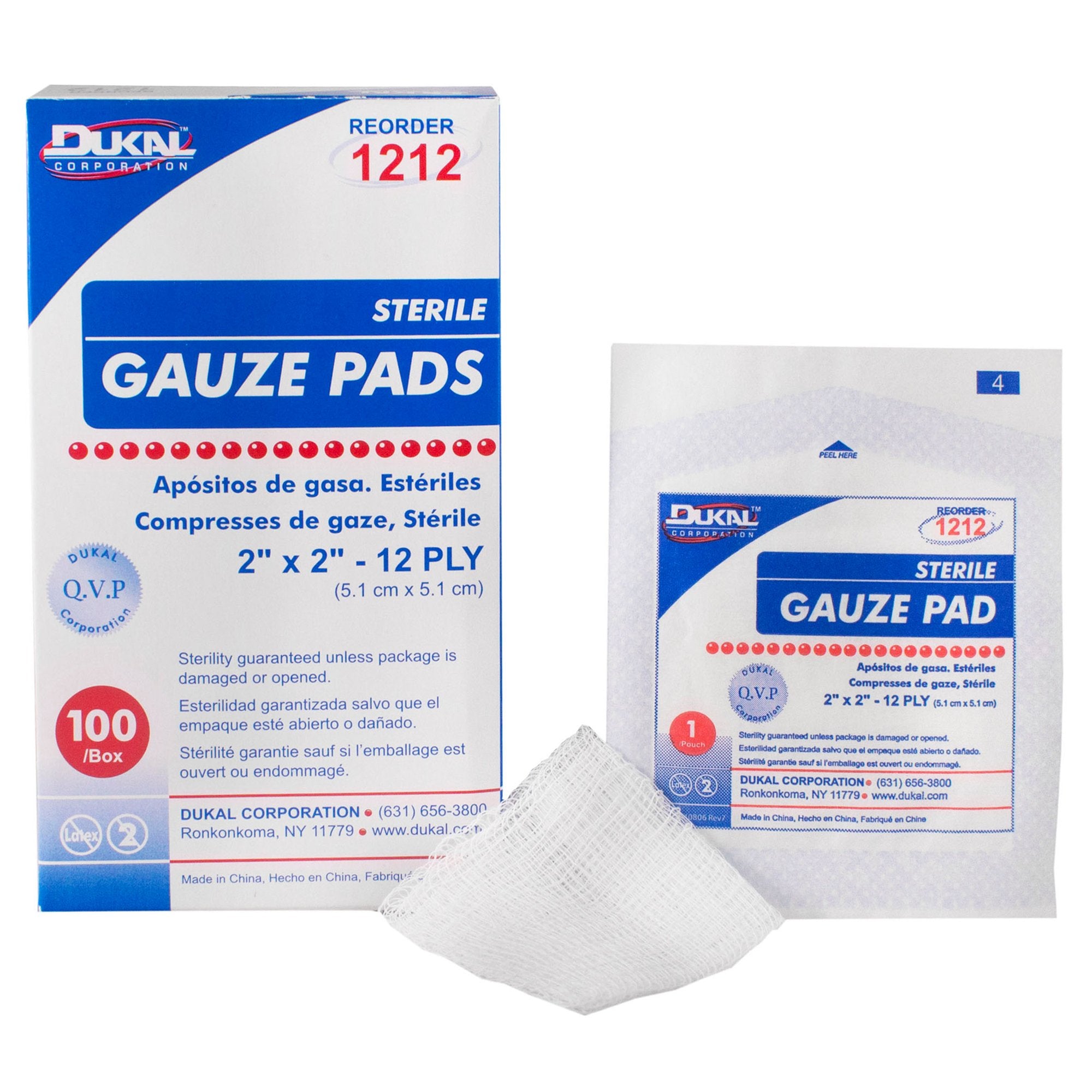 Dukal 1212 Woven Cotton Gauze Pads 2