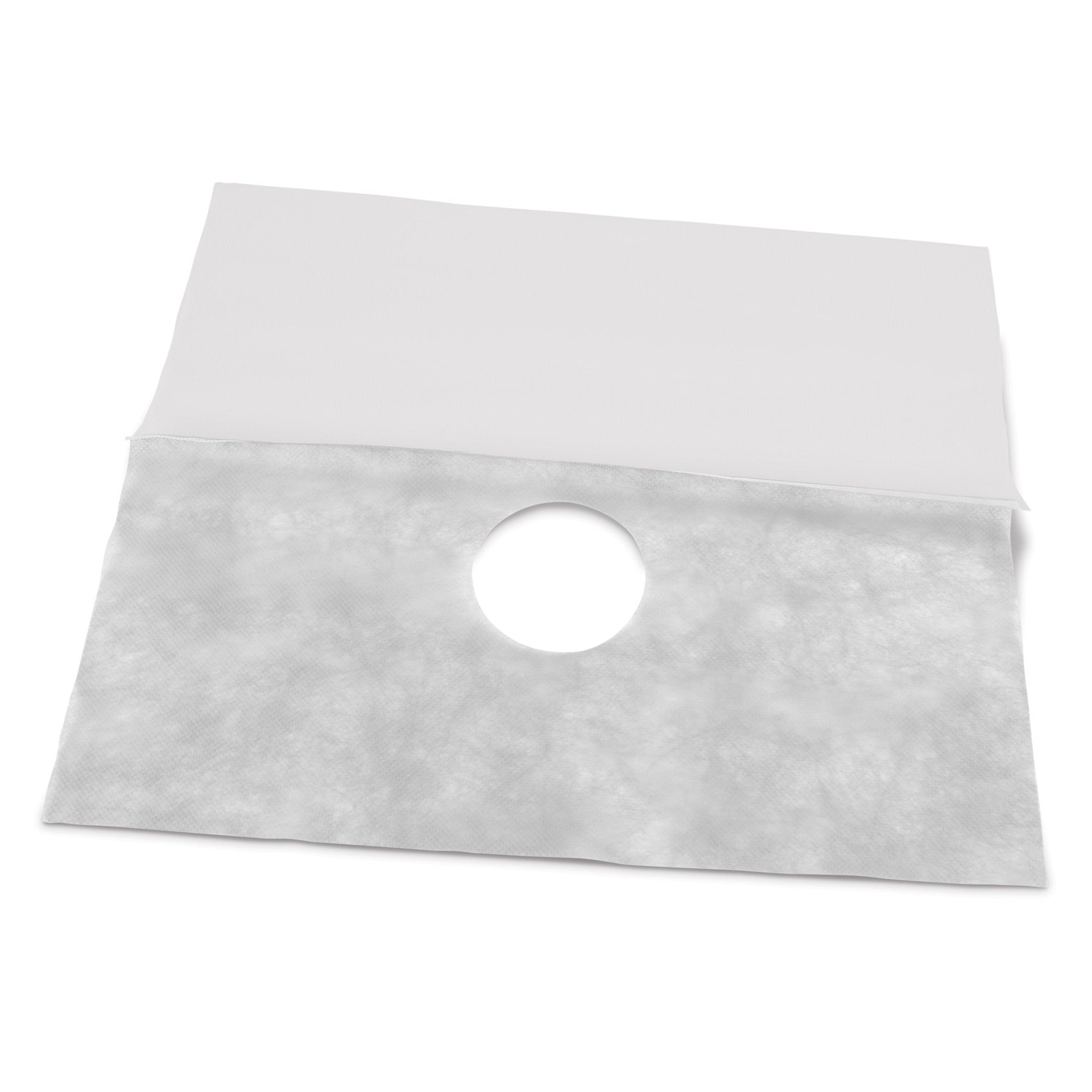 Practicon 701412W White Disposable Face Drapes With Polypropylene Fabric Lower Half & See-Through
