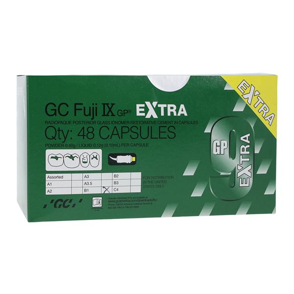 GC 425045 Fuji IX GP Extra Glass Ionomer Capsules B1 48/Bx