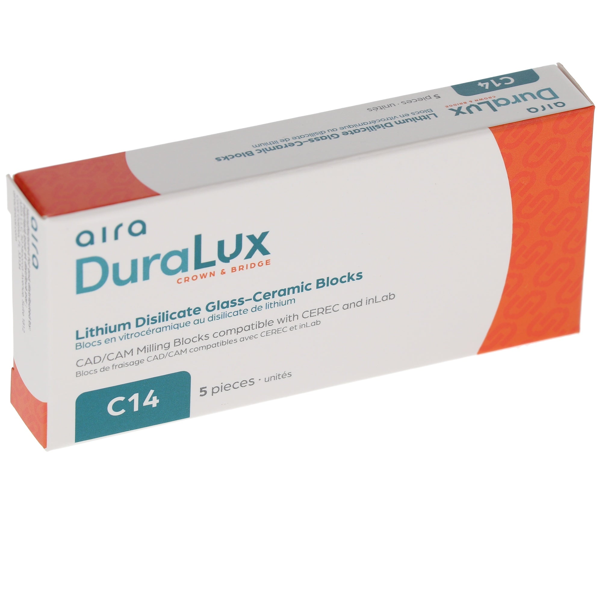 Aira 600114 DuraLux IPS e.max Type Blocks CAD inLab LT B4 C14 5/Pk