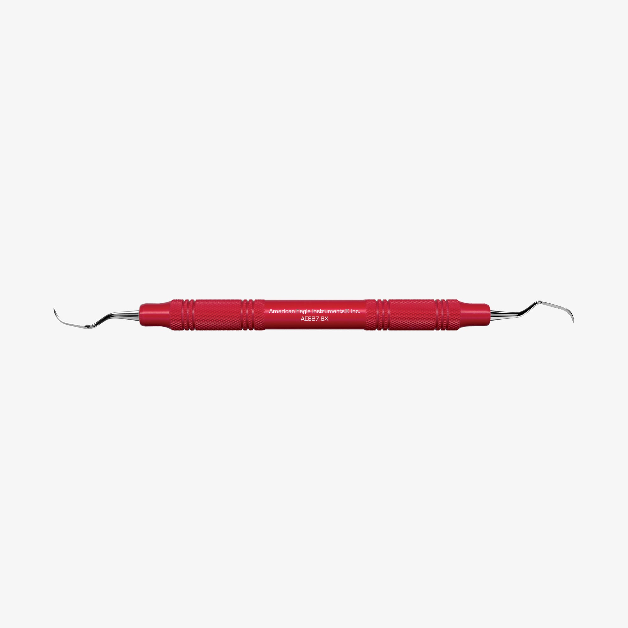 American Eagle Instrument AESB7-8X Double End #7-8 Bates Dental Scaler With #3/8 Handle Red