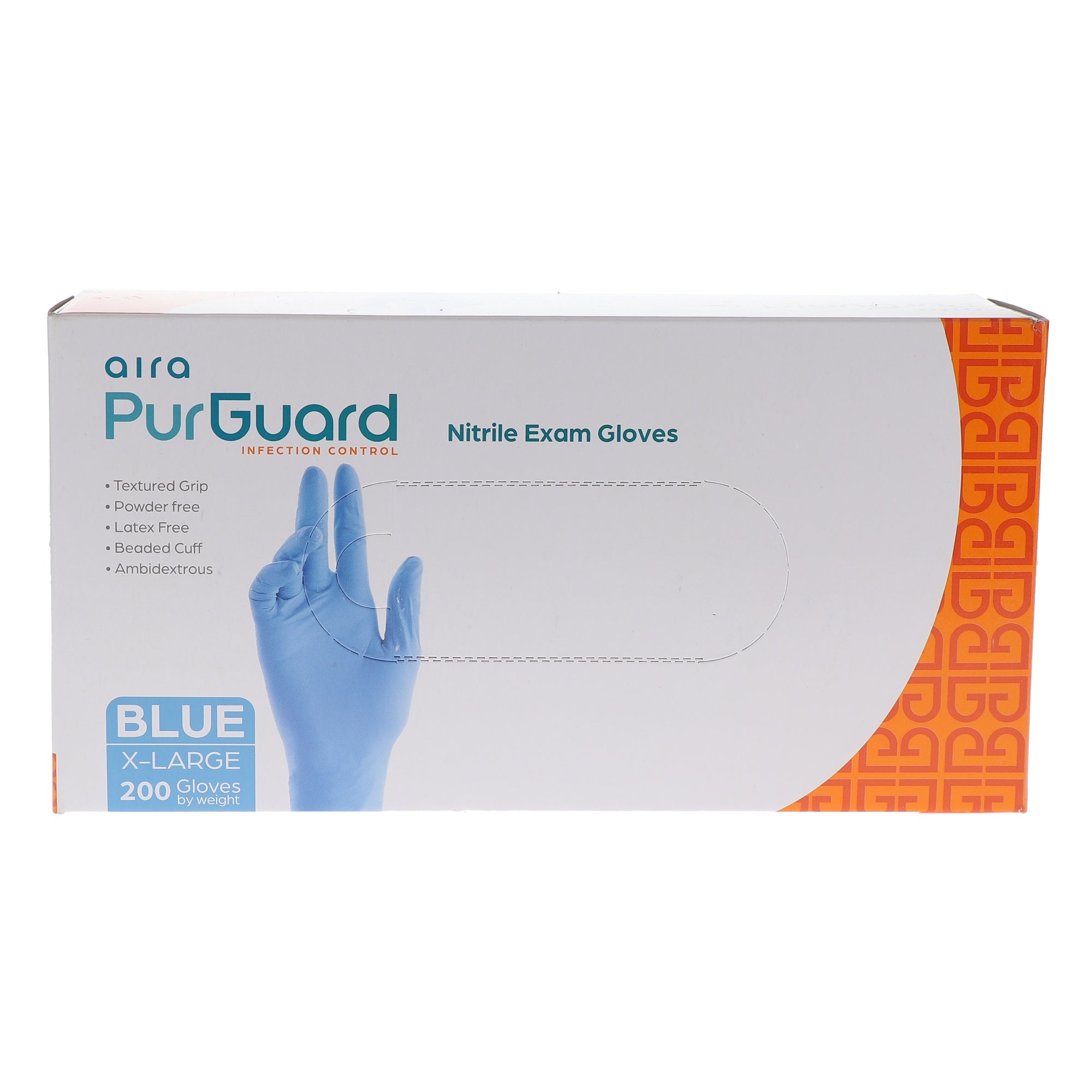 Aira 119204 PurGuard Nitrile Exam Gloves Extra Large Latex Free 200/Bx