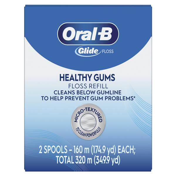 Proctor & Gamble 80779742 Oral-B Glide Healthy Gums Floss 160M Unflavored, 2 Spools/Pack