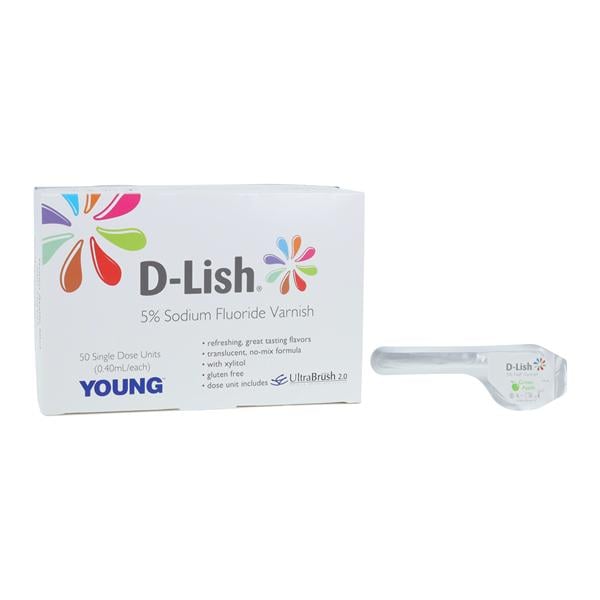 Young Dental 295732 D-Lish 5% Varnish Green Apple 50Bx