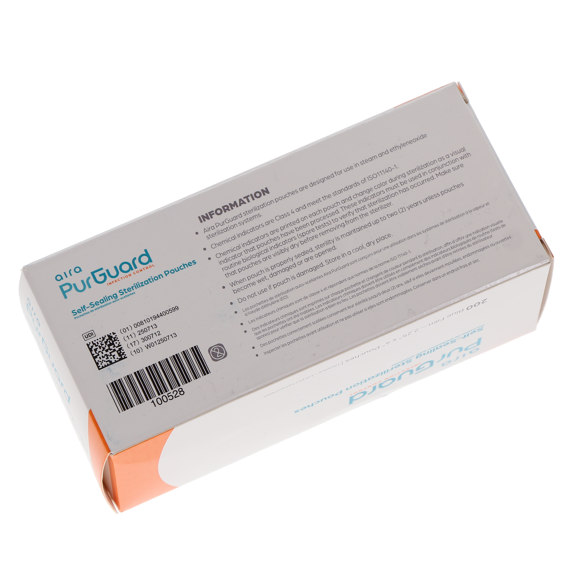 Aira 100528 PurGuard Self-Sealing Sterilization Pouches 2.25