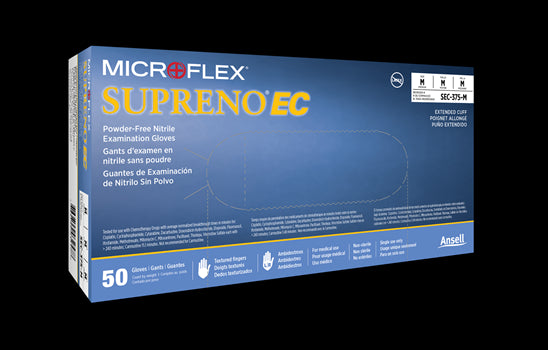 Microflex SEC-375-M Supreno EC Nitrile Gloves Medium Powder Free 50/Bx