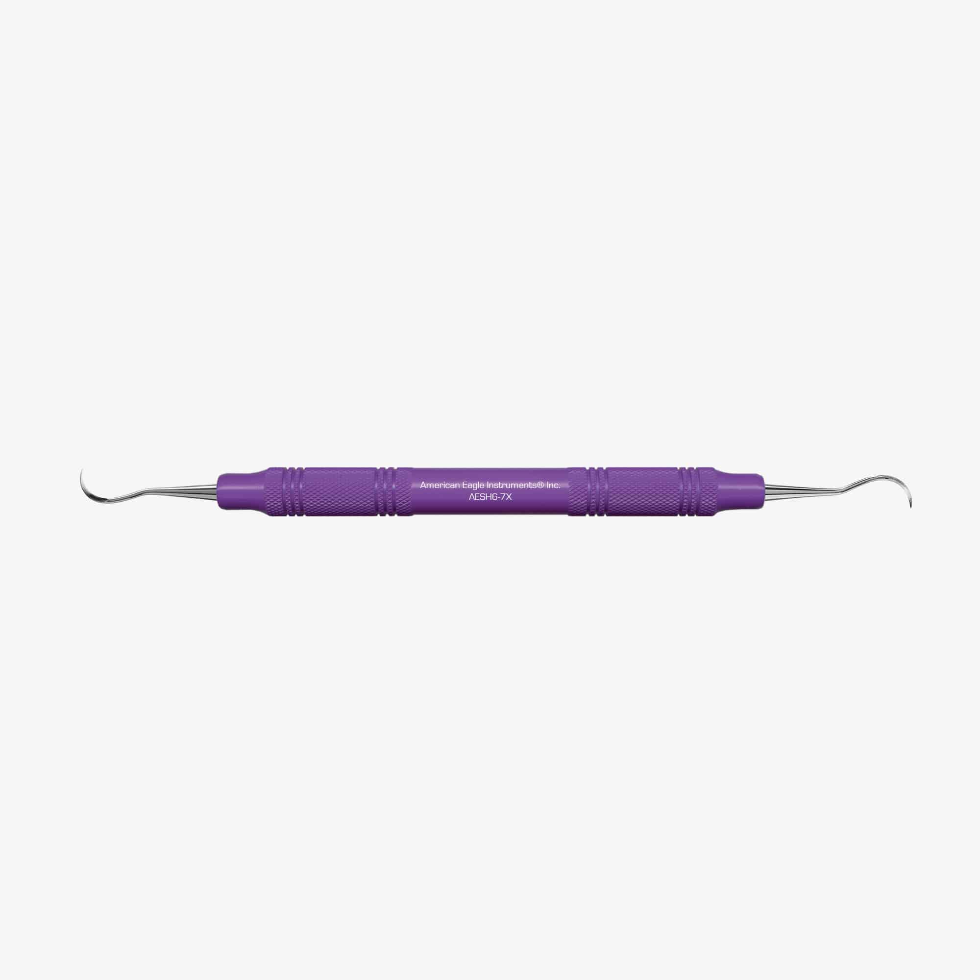 American Eagle Instrument AESH6-7X Double End #H6-7 Dental Scaler With 3/8 Purple Eaglelite Handle